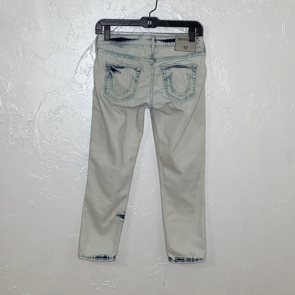 True Religion Casey Capri Low rise Super Skinny light Wash jeans size 26 EUC